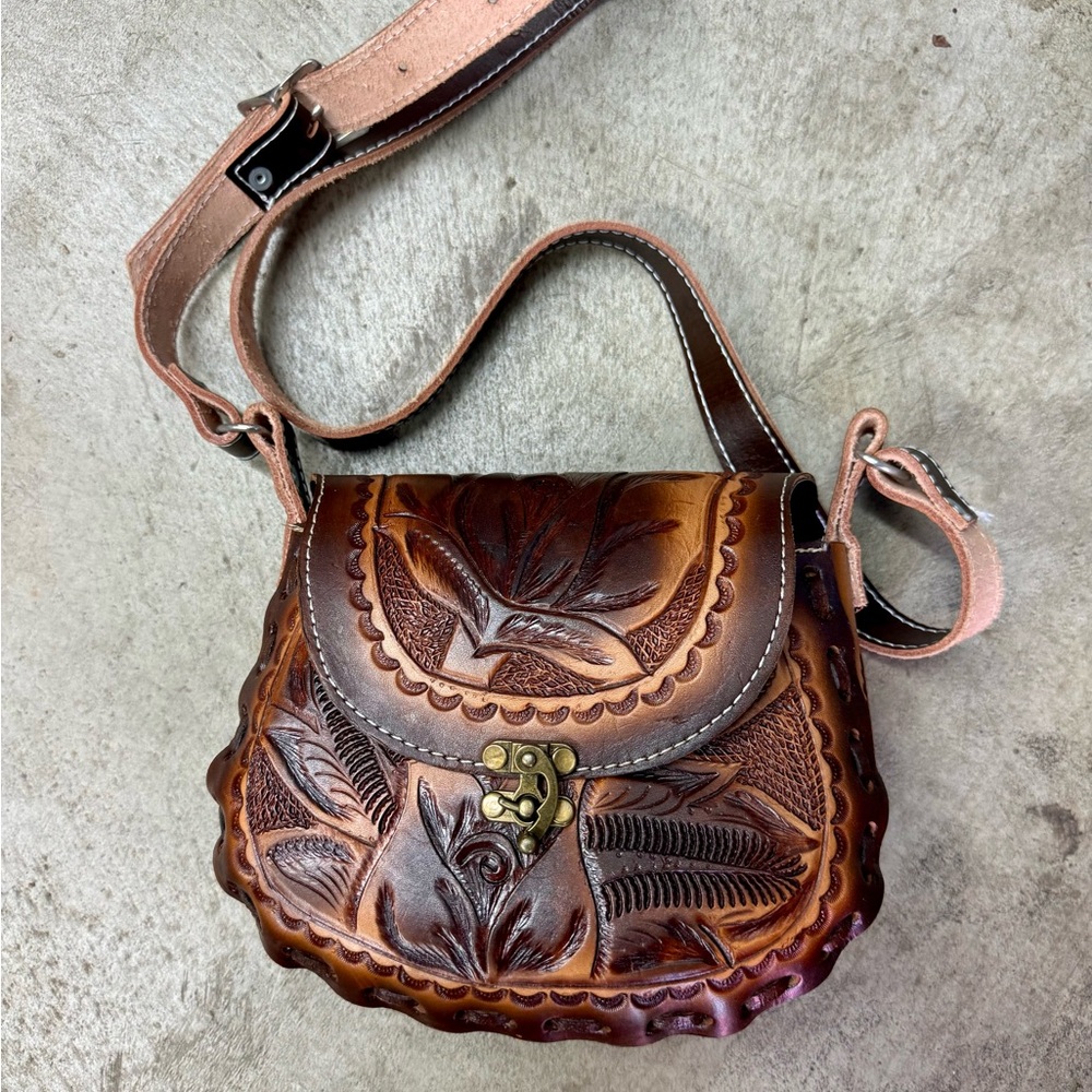 Hand tooled Mexican bag